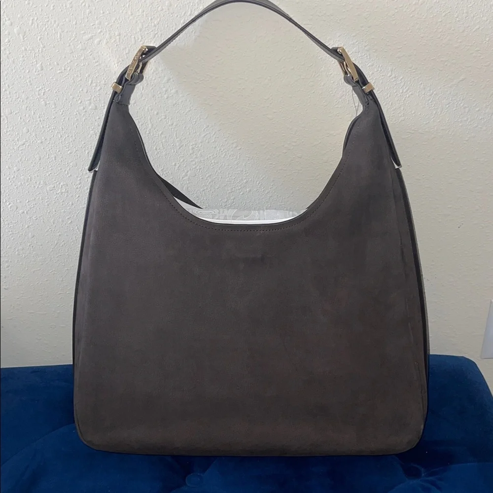 NWT Michael Kors Brown Nolita Leather Hobo Bag Large - Picture 14 of 16